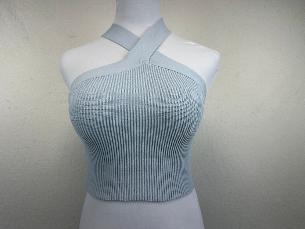 Aritzia Babaton Sculpt Knit Criss Cross Tank SZ Small Minimalist Preppy Bodycon